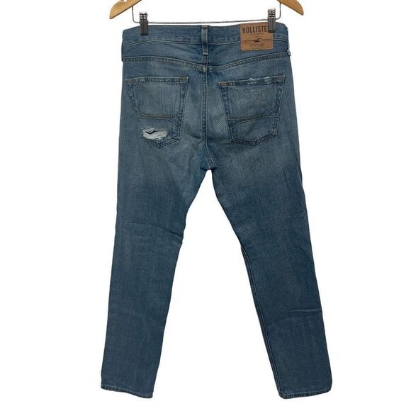 2/$30 Hollister Classic Skinny Jeans Distressed Medium Wash Denim Men's 30x30 - Picture 3 of 8